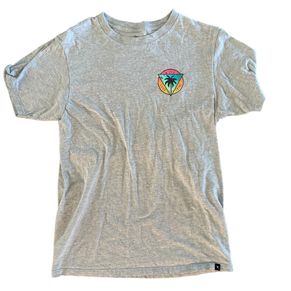 Grey and multicoloured graphic ripcurl tee